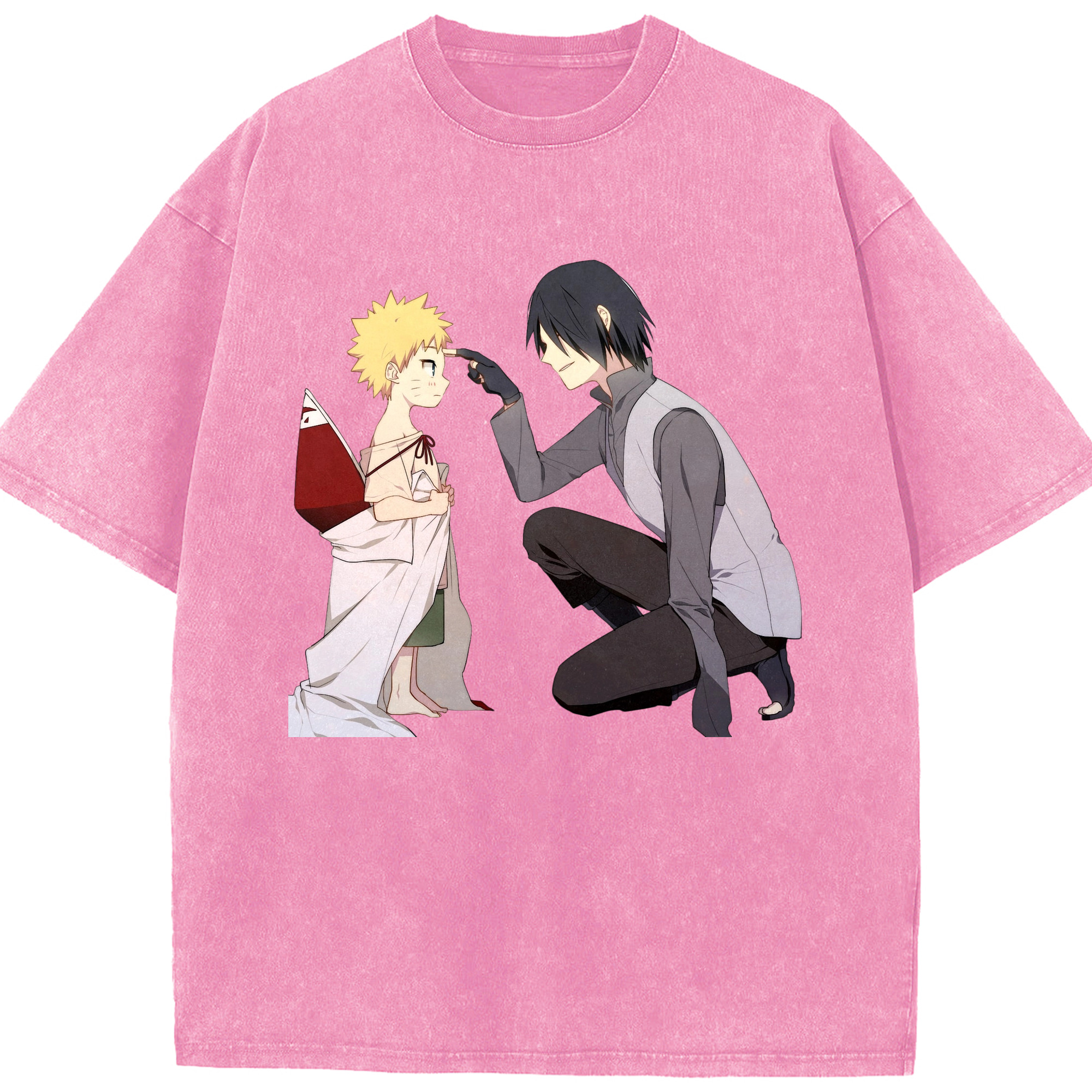 （画像用） NARUTO -ナルト- うちは サスケ Uchiha Sasuke 綿100% ヴィンテージ風 半袖Tシャツ（フロントプリント）